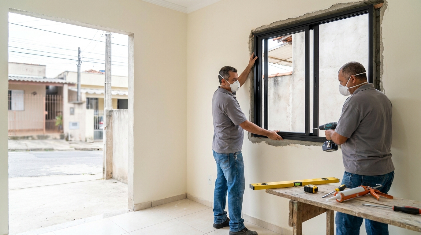 Esquadria de alumínio preta em Serra-ES